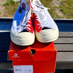 Worn once Chuck Taylor 70 HI White/University Red men's 10.5